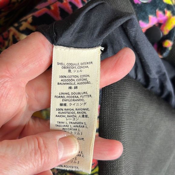 Free People New Romantics Just In Time Jacket Black Leather Floral Tapestry XS - Picture 4 of 6